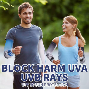 ปลอกแขนกันแดด UV ระบายความร้อน ปลอกแขนกีฬา กันลื่น ผ้าไหมน้ำแข็ง ปลอกแขนอุ่น ปลอกแขนสำหรับผู้ชาย ผู้หญิง ระบายอากาศได้ดี - Product Image 2