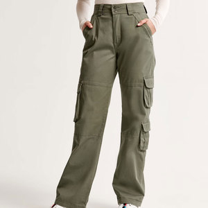 Pantalon d'entraînement Cargo en lin coupe-vent de haute qualité pour hommes avec taille élastique Logo de couleur personnalisé Léger Style décontracté Plat devant - Product Image 6