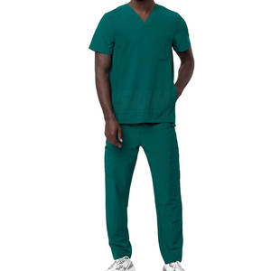 Ventes en gros d'ensembles d'uniformes médicaux pour hommes en coton extensible à 100 %, pour le personnel des hôpitaux et des pharmacies, avec options personnalisables et service OEM - Product Image 1
