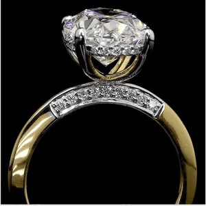 Anillo de Compromiso Solitario con Diamante Cultivado en Laboratorio de Corte Ovalado, Anillo de Diamantes Fino en Oro Amarillo para Mujer - Product Image 3