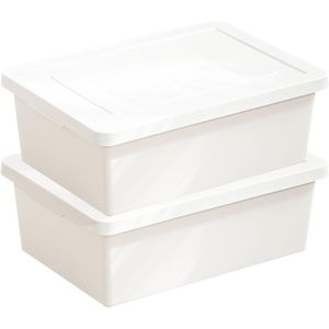 Contenitori Impilabili in Plastica con Coperchi, Organizzatori con Maniglie, Scatole Cubo per Gestione Efficiente dello Spazio - Product Image 2