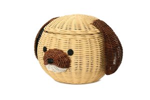 Cesta de Almacenamiento Hecha a Mano con Forma de Perro de Ratán con Tapa, Cesta Organizadora de Juguetes Tejida Decorativa para Habitación Infantil, Guardería, Decoración del Hogar - Product Image 2