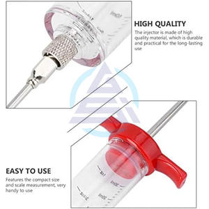Kit d'injection de marinade pour viande de dinde avec 3 aiguilles, seringue portable pour marinade de barbecue, idéal pour grillades et fumoirs, facile à utiliser - Product Image 3