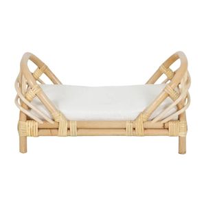Cama para muñecas de tamaño personalizado, camas para muñecas Reborn, cama para muñecas de ratán natural, muebles para muñecas al por mayor - Product Image 1