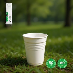 Gobelet jetable blanc 80cc, gamme de produits Vosos - Product Image 2