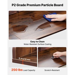 Supporto da appoggio per lavatrice/asciugatrice con struttura in legno 54 x 27,5 pollici, 2 cassetti e 2 ganci - Product Image 4