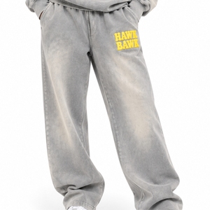 <b>Women</b> <b>Sweatsuit</b> Clean Minimal Crew Neck Full Sleeve Puff Print Hawk Bawk Letter Design Washed Cotton Casual Loose Fit Autumn - Product Image 5