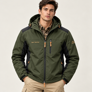 Sam Tactical Herren Winddichte Kapuzenjacke Herbst Farbblock Sportliche Oberbekleidung Großhandelspreis OEM Anpassung Atmungsaktiv - Product Image 1
