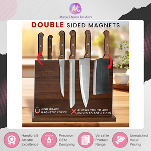 Porte-couteaux magnétique en bois couleur brun foncé de haute qualité, très vendu, au prix le plus bas - Product Image 5
