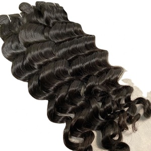 Extensiones de cabello Remy de templo brasileño e indio virgen 100% crudo sin procesar un donante modelo onda Natural - Product Image 2