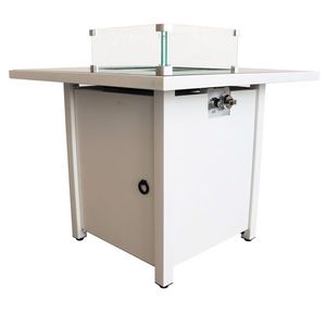 30-Inch White Steel Propane/Natural Gas <b>Firepit</b> <b>Table</b> - Product Image 5