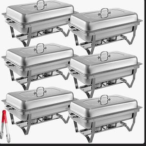 Juego de 6 calentadores de comida tipo buffet rectangulares de acero inoxidable premium al mejor precio - Product Image 5