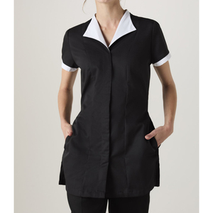 เสื้อคลุมทูนิคผู้หญิงแบบคลาสสิกน้ำหนักเบาสำหรับงานด้านสุขภาพ ชุดยูนิฟอร์มพนักงานโรงพยาบาล ชุดทำงานร้านเสริมสวย - Product Image 1