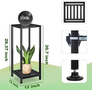 Customizable Tall Iron Planter Stand With Simple Design Ideal For Saving Space And Displaying Multiple Plants In Limited Areas - Product Image 2