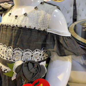 Conjunto de vestido de algodón de pollo de nuevo diseño para niñas Ropa de Fiesta de Primavera para niños que incluye vestido de princesa Diadema Traje de lana - Product Image 4