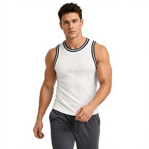Débardeur sans manches en tricot respirant pour homme, taille plus, col rond, couleur unie, vêtement décontracté, polyester/coton - Product Image 1