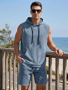 Sportswear Gym Clothing Streetwear Fashion Two Piece Set <b>Oversized</b> Hoodie <b>Jogger</b> Shorts Lightweight - Product Image 3