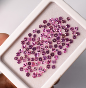 Saphir rose naturel, formes ronde et ovale, taille variée, non chauffé et non traité, pierres précieuses en vrac pour la création de bijoux - Product Image 3