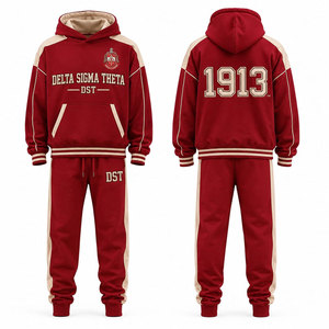 Delta Sigma Theta DST 1913 Rouge Tenue décontractée longue pour adultes Automne 100% polyester Sweat-shirt et pantalon - Product Image 1