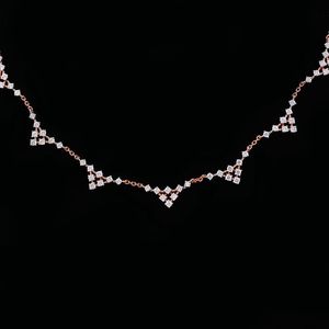 Collier pendentif de luxe en or rose 14 carats avec triple halo de diamants marquise, bijoux fins et délicats pour femme, cadeau d'anniversaire ou de mariage, certifié IGI - Product Image 4