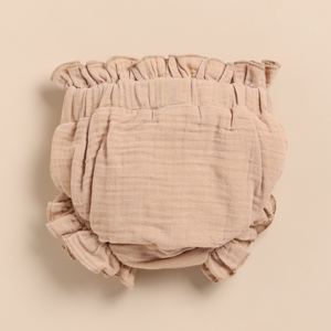 Organic Muslin Sleeveless Frill Top and Bloomer <b>Set</b> Premium Quality Oatmeal + Latte Baby Clothing - Product Image 5