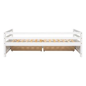 Divano letto bianco con due cassetti di stoccaggio vecchio SKU W50450915 - Product Image 4