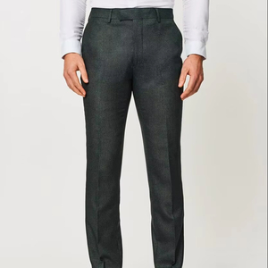 Pantalones de Vestir Formales para Hombre, Corte Recto, Cintura Media, Lona, Transpirables, 100% Algodón, para Oficina, Personalizables - Product Image 1
