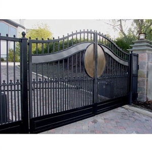 Traditional-style double wrought iron gate – Rust-resistant powder-coated finish, easy to assemble – Designed for outdoor use. - Product Image 2