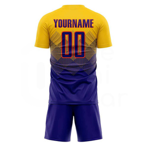 Uniforme de football de haute qualité 100% polyester respirant léger à séchage rapide Couleurs personnalisées Maillot Short Uniformes d'équipe Unisexe - Product Image 3