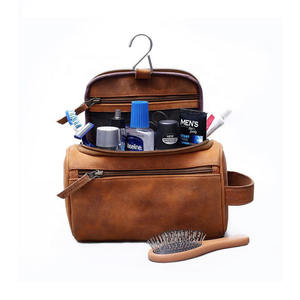 Trousse de toilette multifonctionnelle en cuir pour homme, sac de maquillage, trousse de beauté, sac de voyage pour homme, en vente - Product Image 6