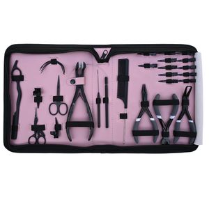 Hair Extension Tools Kit Stainless Steel Micro <b>Beads</b> Remover Flat Crimping Plier Loop Hook Razor Tape In Plier Bond Cutter Set - Product Image 1