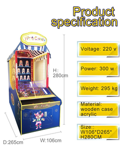 HGR Amusement Hit Clown Ticket Redemption Arcade Game Ball Toss Carnival Coin Operated Indoor Family Entertainment Center - Product Image 4