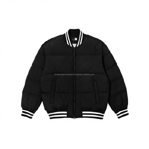 <b>Men</b> <b>White</b> Puffer <b>Jacket</b> Winter Casual Eco-Friendly Worsted Fabric Windproof Cotton Filling Zipper Closure Solid Color Hooded - Product Image 5