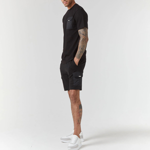 Ensembles de t-shirts et shorts décontractés pour hommes en couleur unie, service OEM ODM, qualité supérieure, haute performance, 100% coton, respectueux de l'environnement - Product Image 3