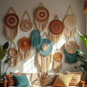 Tapiz de Yute Natural Hecho a Mano para Decoración Boho del Hogar y la Sala de Estar - Product Image 1