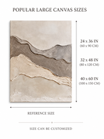 Toile abstraite texturée aux tons terreux, art mural minimaliste rustique sans cadre, décoration intérieure pour chambre à coucher