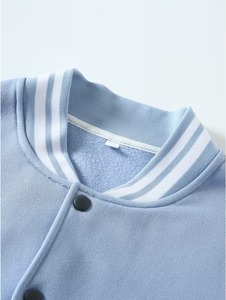 Premium Streetwear Light Blue <b>Summer</b> Varsity <b>Jacket</b> <b>Men</b> Baseball Style High Quality OEM Wholesale Supply Breathable Eco-Friendly - Product Image 2