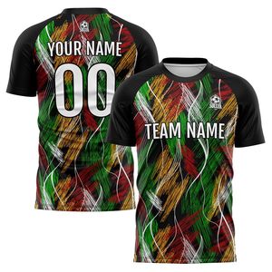 Camiseta de Fútbol Personalizada con Cuello en V, Manga Corta, Estampado Sublimado, Nombre del Equipo, Número, Unisex para Adultos, Absorbe la Humedad - Product Image 5