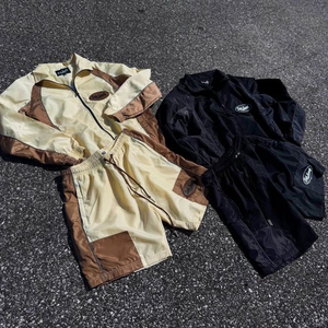 Wholesale Custom Men's Printed Eco-Friendly Breathable Quick Dry <b>Fleece</b> <b>Lined</b> Windbreaker Suit Nylon/Polyester Fabric <b>Jackets</b> - Product Image 1