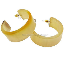 ชุดต่างหูเขาควายทรงกลมและสี่เหลี่ยมทำด้วยมือต่างหูห้อยแบบคลาสสิกไม่ซ้ำใครจาก falak World Export - Product Image 3