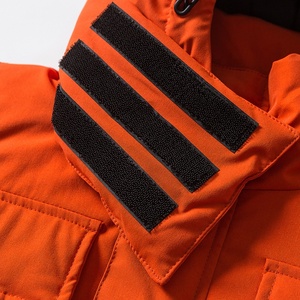 Men's Orange Hooded <b>Puffer</b> <b>Jacket</b> Windproof Casual Winter Coat Polyester Filling Regular Fit Zipper Closure - Product Image 4