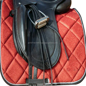<b>Red</b> <b>Glitter</b> Equestrian Saddle Pad Set Quilted Horse Saddle Blanket with Stirrup Poles and Leg Wraps - Product Image 6