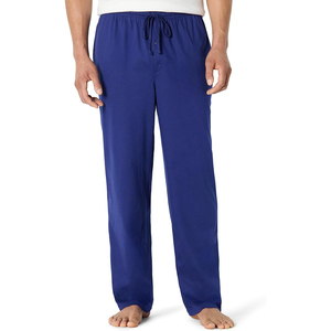 Royal Blue Men Lounge Pyjama Pants Jersey <b>Drawstring</b> Button Fly Elastic Waist Soft Casual <b>Trouser</b> - Product Image 1