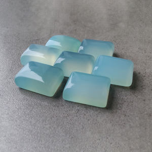 Cabujón Rectangular de Calcedonia Aqua Natural, Piedra Preciosa Suelta con Reverso Plano Calibrado, Suministro de Joyería, Todos los Tamaños Disponibles - Product Image 4