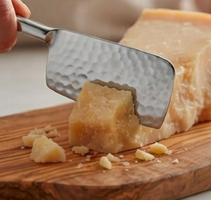Silver <b>Cheese</b> <b>Knife</b> <b>Set</b> In Stainless Steel With Hammered Design Perfect For Kitchenware Tableware Events And Gifting Use - Product Image 4
