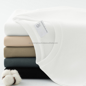 Camiseta de Punto con Logotipo Personalizado, Manga Corta, Modal, Algodón Mercerizado, Color Sólido, Talla Grande para Hombre, Moda Diaria - Product Image 1