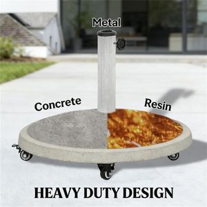 Bronze Outdoor <b>Umbrella</b> <b>Stand</b> Circular <b>Base</b> Only for Patio <b>Umbrellas</b> for Balcony Courtyard or Outdoor Spaces - Product Image 3
