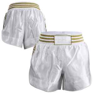 กางเกงชกมวยออกแบบเองตามสั่งสำหรับผู้ชาย พิมพ์ลายแบบ Sublimation สำหรับชกมวยและ MMA ผลิตจากผ้าซาติน กางเกงคิกบ็อกซิ่งแบบสั่งทำ - Product Image 1