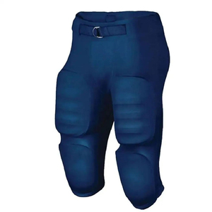 Seragam Sepak Bola Amerika Kustom Set Jersey dan Celana Pria Oranye Biru Dongker 23 Sublimasi V-Neck Lengan Pendek Bahan Mesh Penyerap Keringat - Product Image 3