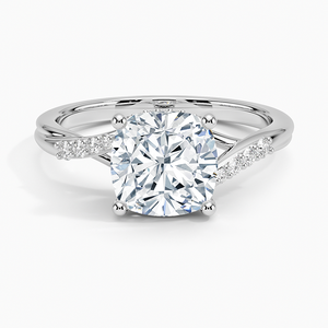 Anillo BOJ 040 con Corte Cojín, Plata 925, Halo Oculto, Anillo de Diamantes de 2ct, Color D, VVS1, Moissanita con Certificado GRA, Precio Bajo - Product Image 1